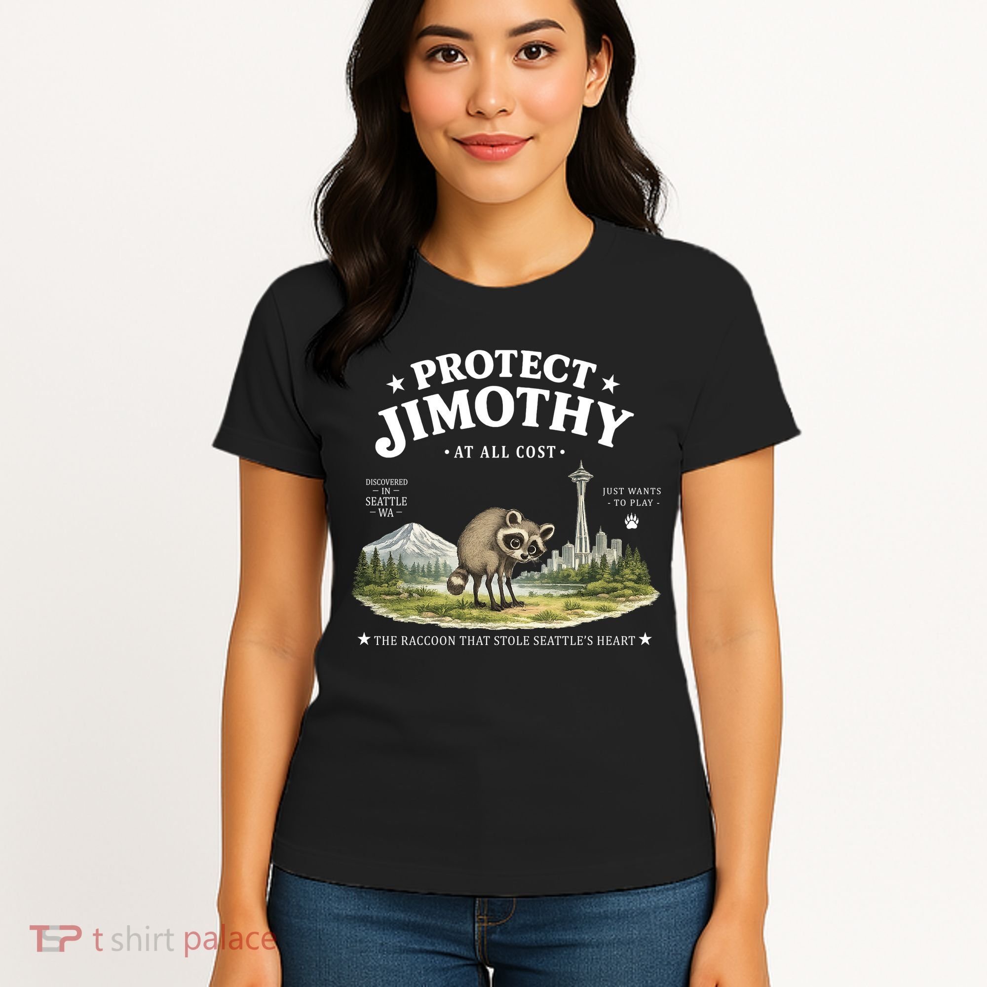 Protect Jimothy At All Cost Funny Raccoon Women's T-Shirt