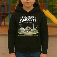 Protect Jimothy At All Cost Funny Raccoon Kids Hoodie thumb 3