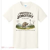 Protect Jimothy At All Cost Funny Raccoon Kids T-Shirt thumb 0