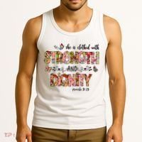Prayer Jesus Clothed With Strength And Dignity Tank Top thumb 3