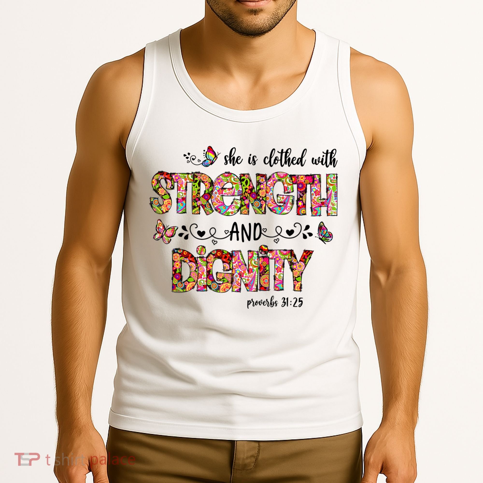 Prayer Jesus Clothed With Strength And Dignity Tank Top