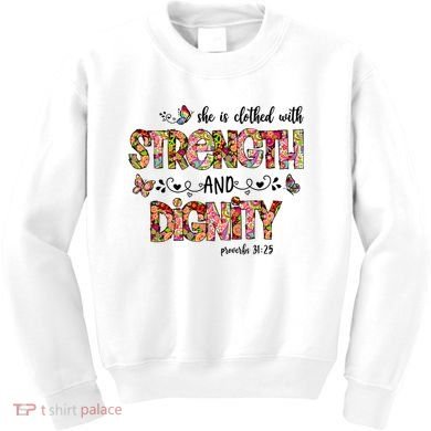 Prayer Jesus Clothed With Strength And Dignity Kids Sweatshirt