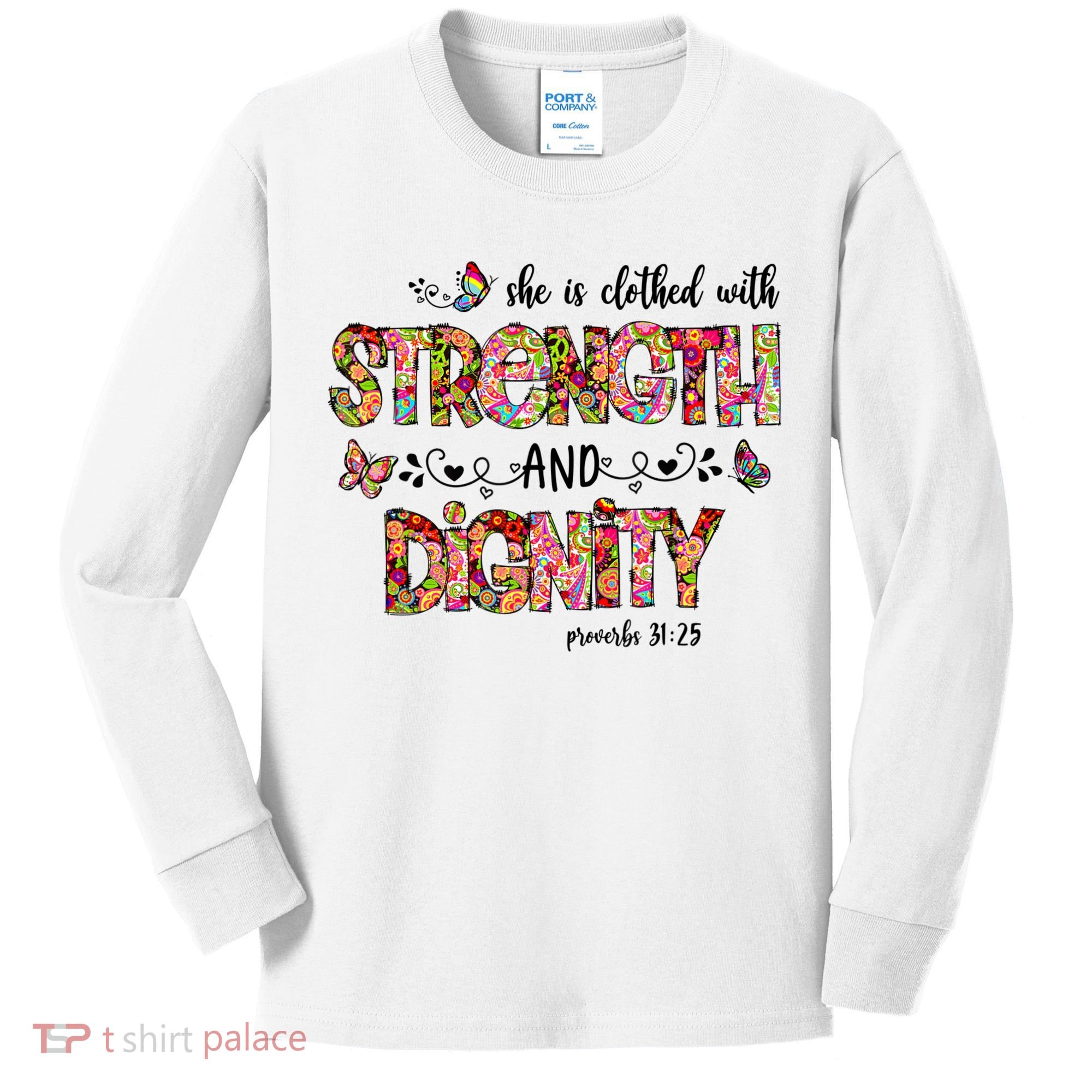 Prayer Jesus Clothed With Strength And Dignity Kids Long Sleeve Shirt