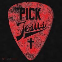 Pick Jesus Christian Music Pastor Guitar Red Pick Ladies PosiCharge Tri-Blend Wicking Tank thumb 2