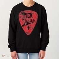 Pick Jesus Christian Music Pastor Guitar Red Pick Women's Sweatshirt thumb 0