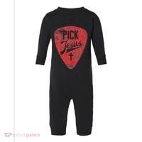 Pick Jesus Christian Music Pastor Guitar Red Pick Infant Fleece One Piece thumb 0