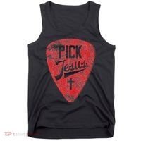 Pick Jesus Christian Music Pastor Guitar Red Pick Tank Top thumb 0