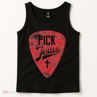 Pick Jesus Christian Music Pastor Guitar Red Pick Tank Top thumb 2