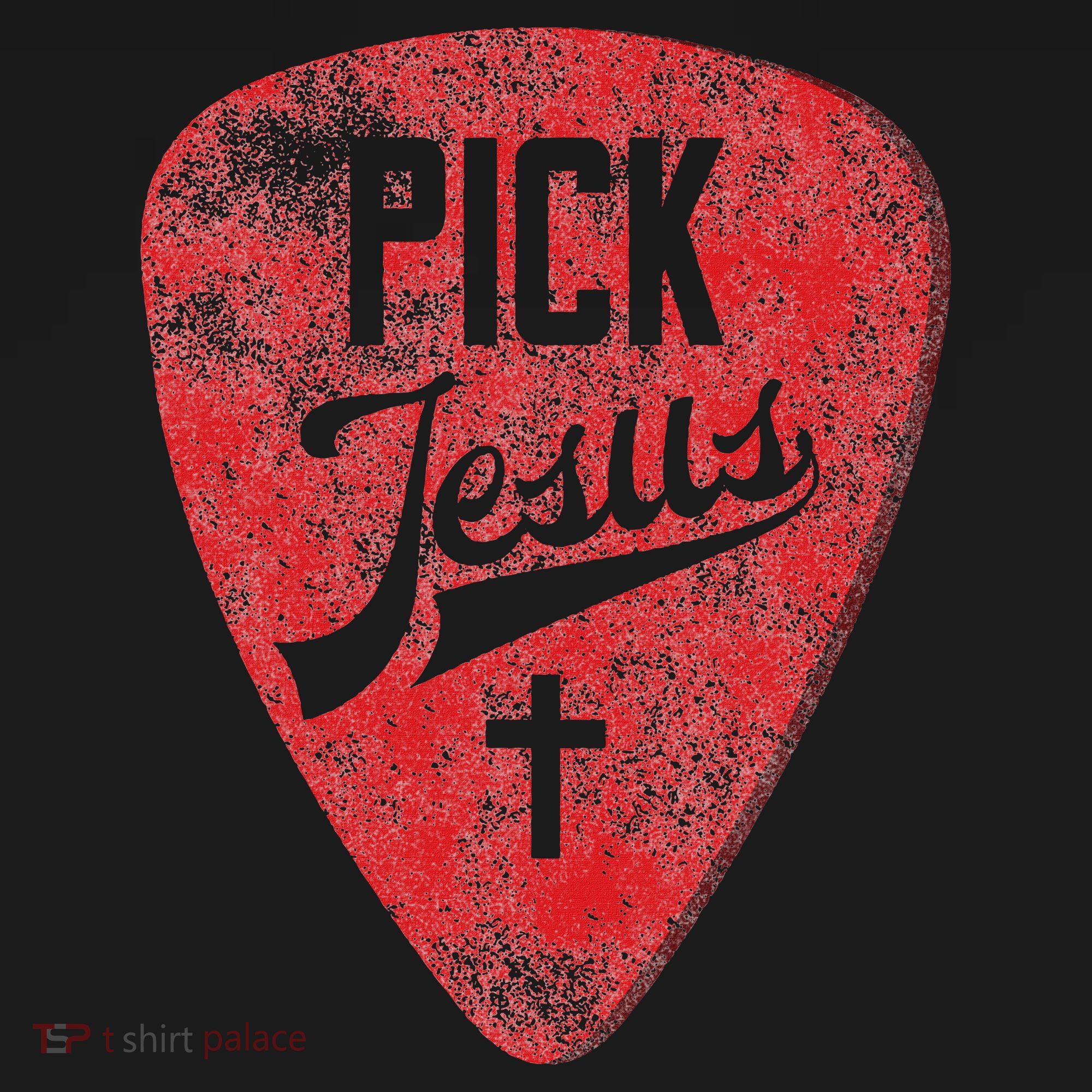 Pick Jesus Christian Music Pastor Guitar Red Pick Women's T-Shirt