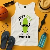 Pickle Just Dill With It Motivational Funny Sarcastic Great Gift Tank Top thumb 4