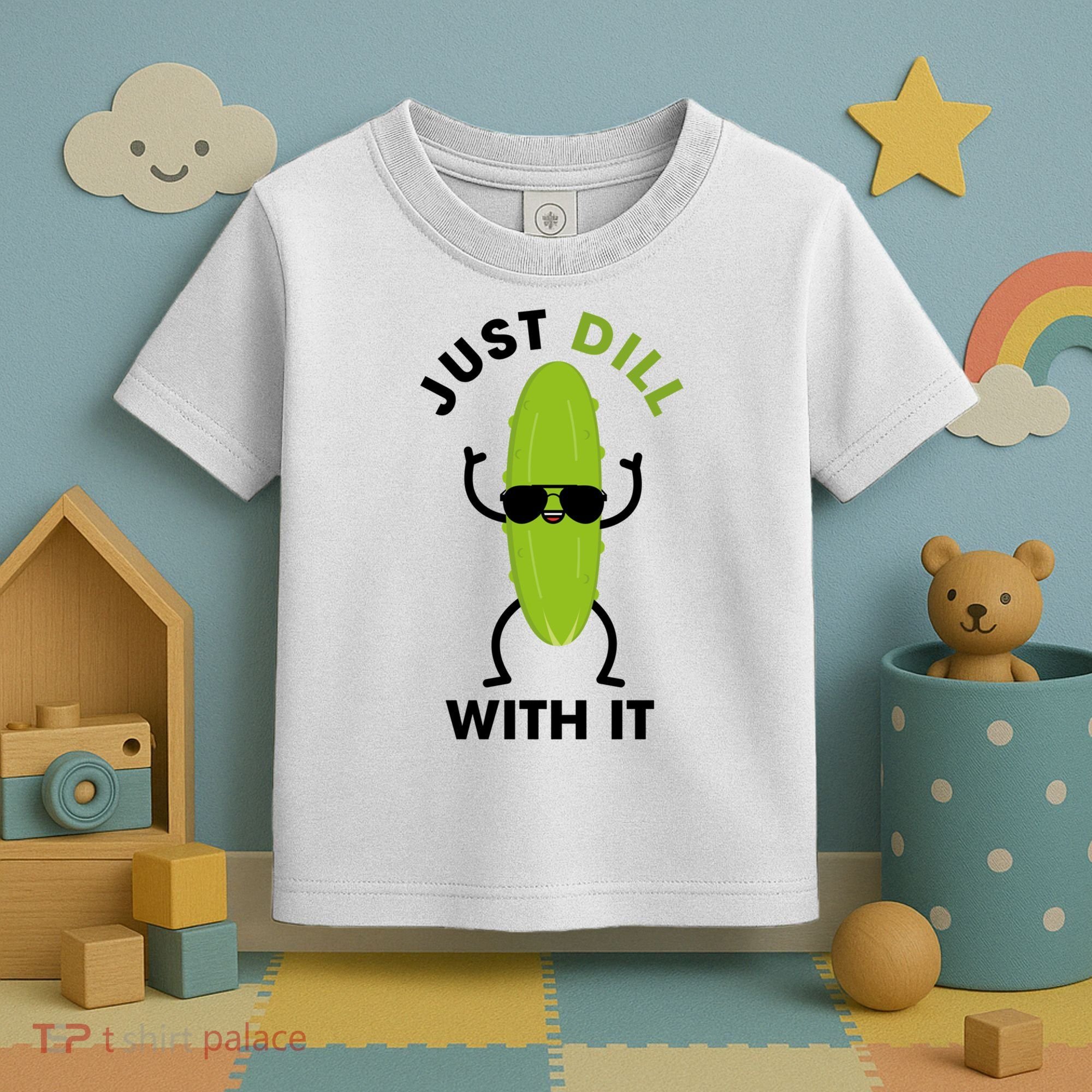 Pickle Just Dill With It Motivational Funny Sarcastic Great Gift Toddler T-Shirt