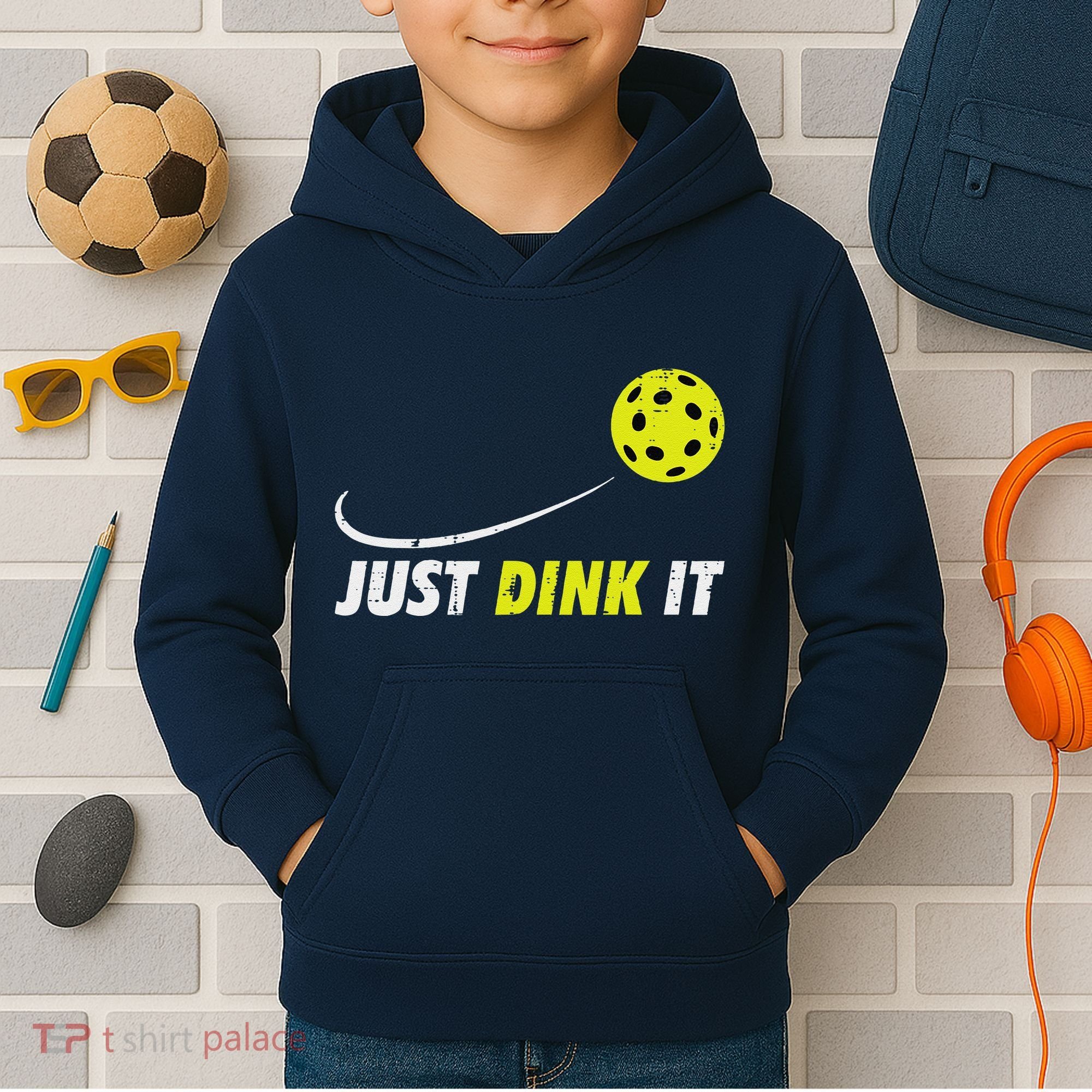 Pickleball Just Dink It Funny Pickle Ball Kids Hoodie