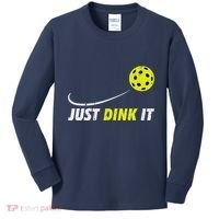 Pickleball Just Dink It Funny Pickle Ball Kids Long Sleeve Shirt thumb 0