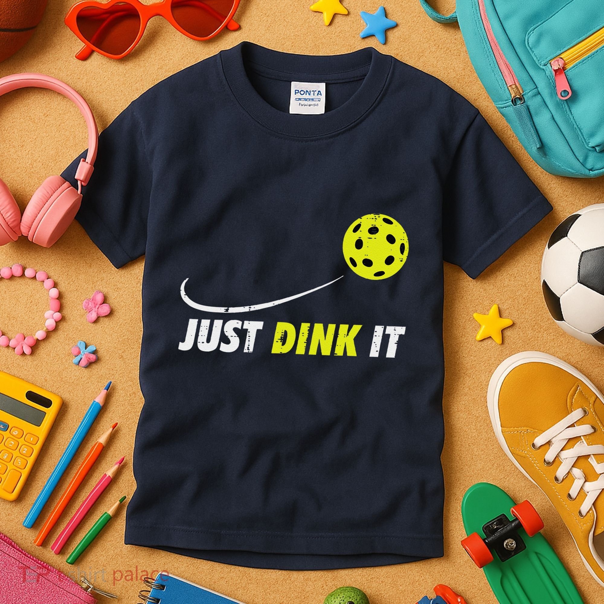 Pickleball Just Dink It Funny Pickle Ball Kids T-Shirt