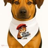 P’Nut Justice For Pnut Pnut Justice For Peanut The Squirrel USA-Made Doggie Bandana thumb 1