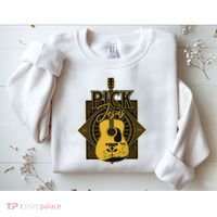 Pick Jesus Funny Christian Pastor Guitar Worship Leader Sweatshirt thumb 2