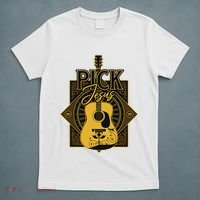 Pick Jesus Funny Christian Pastor Guitar Worship Leader T-Shirt thumb 5
