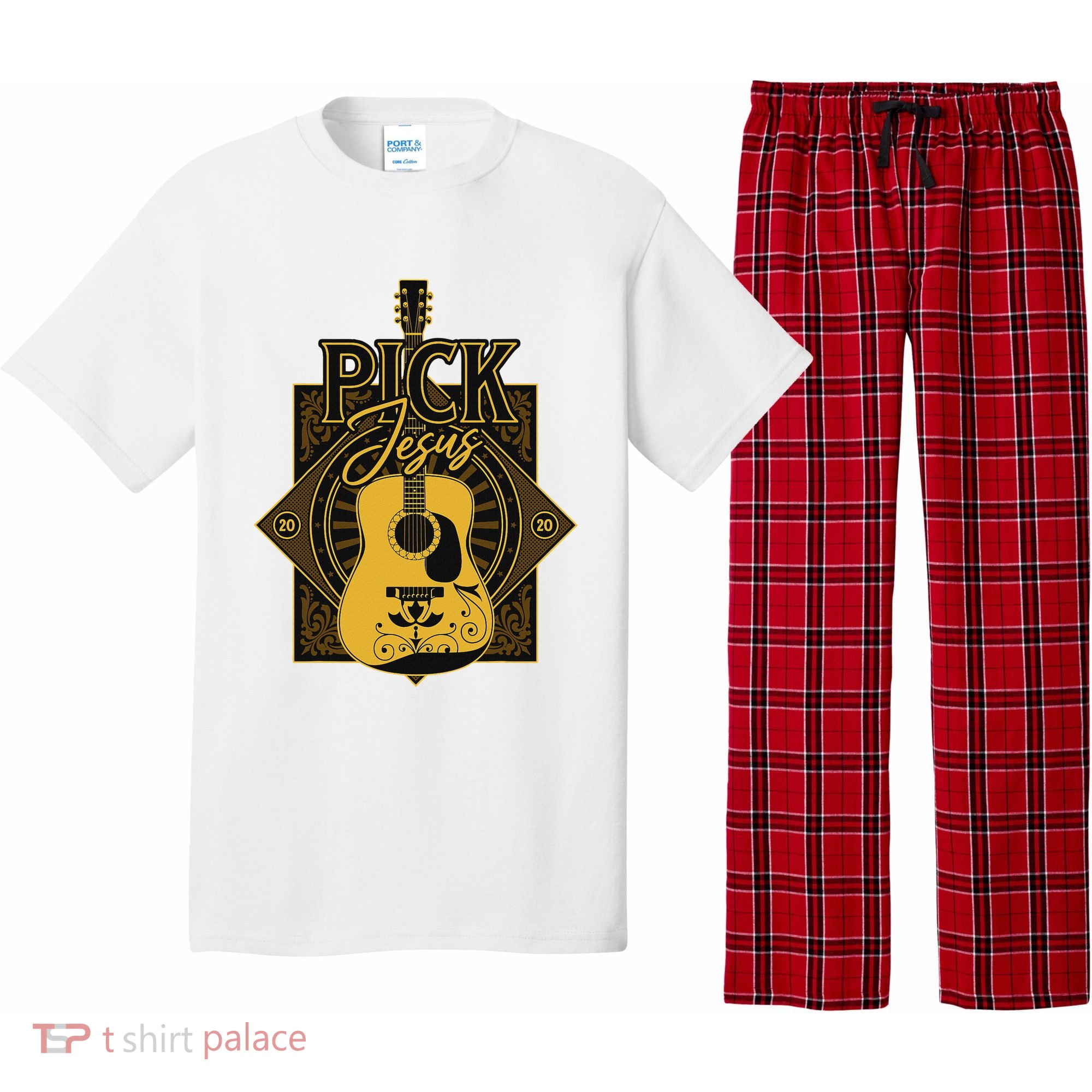 Pick Jesus Funny Christian Pastor Guitar Worship Leader Pajama Set