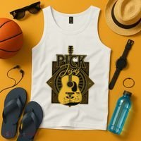 Pick Jesus Funny Christian Pastor Guitar Worship Leader Tank Top thumb 4