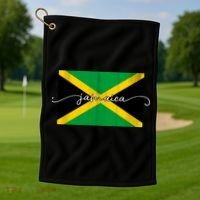 Proud Jamaican Flag Jamaica Pride Golf Towel thumb 1