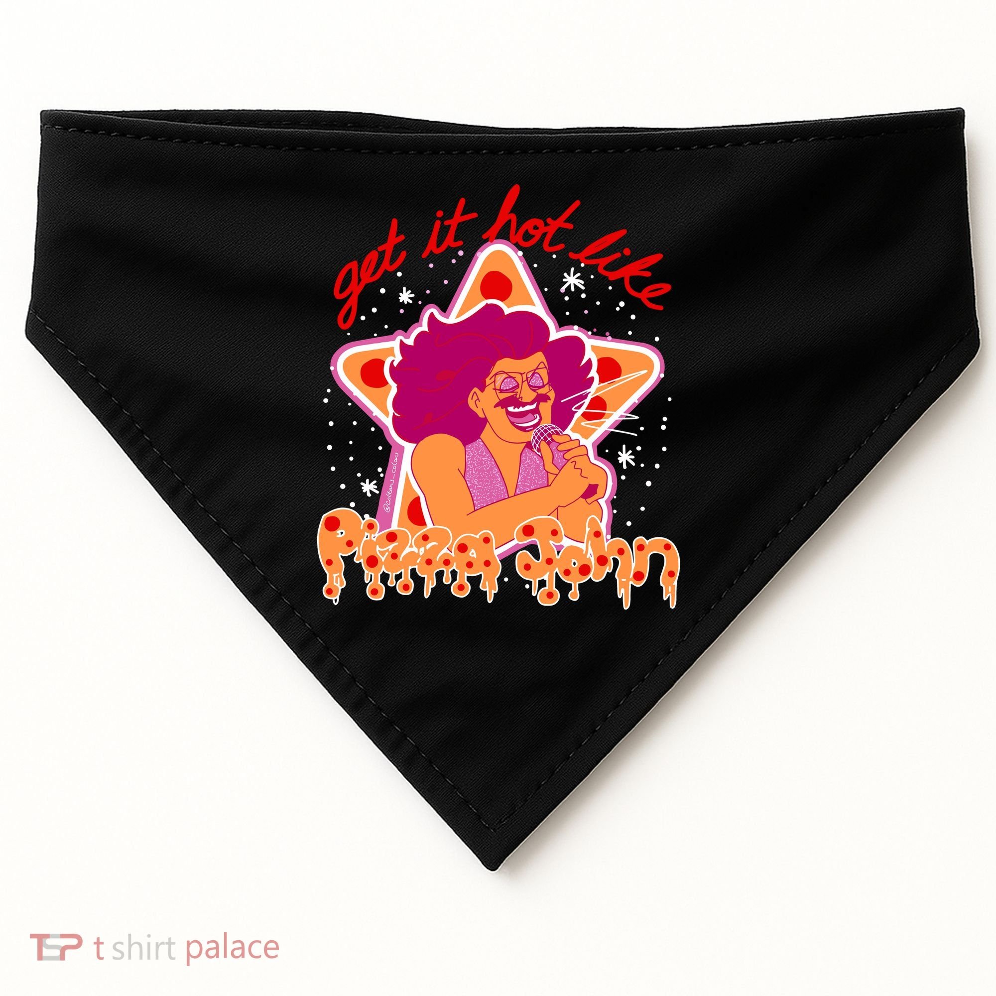 Pizza John Get It Hot Like USA-Made Doggie Bandana