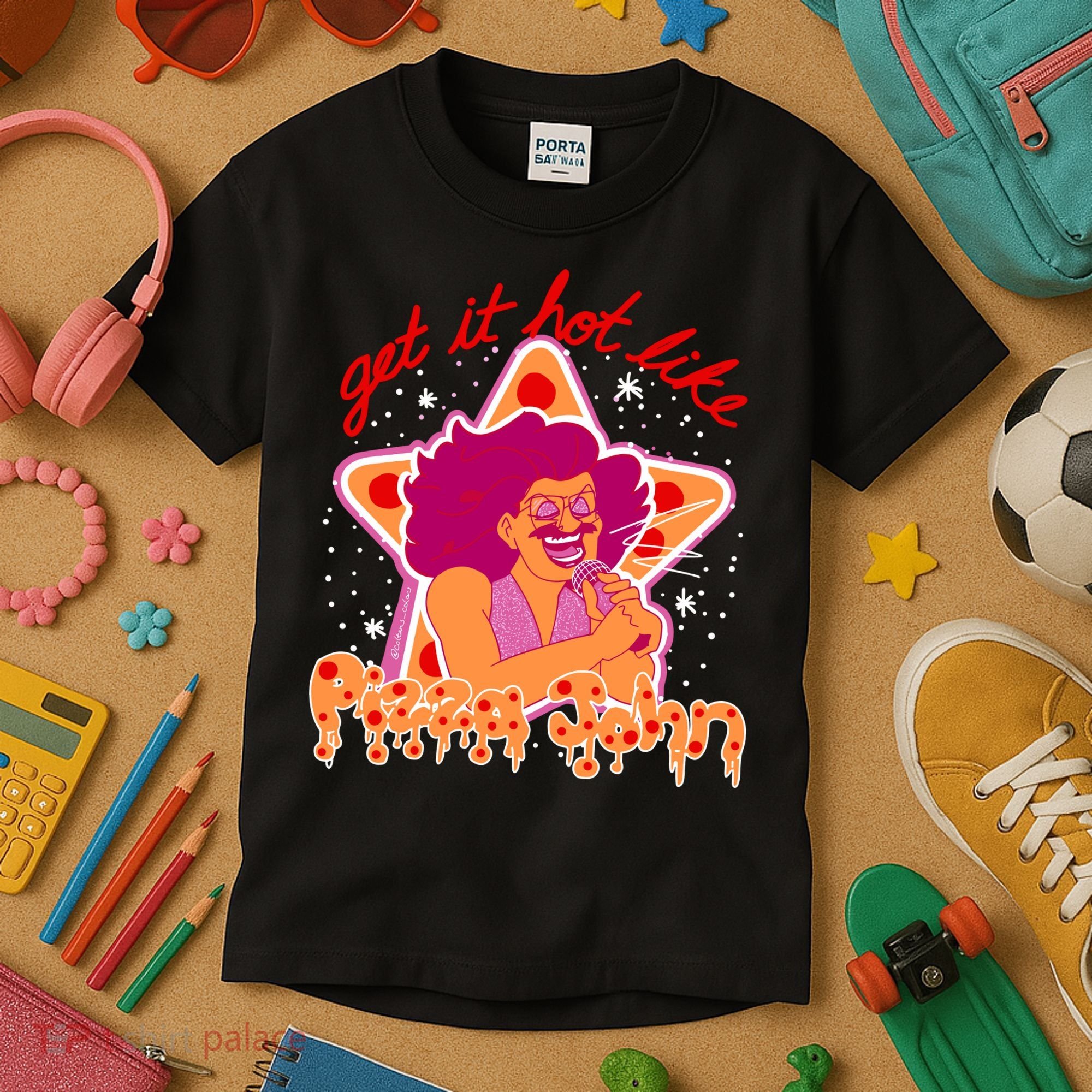 Pizza John Get It Hot Like Kids T-Shirt
