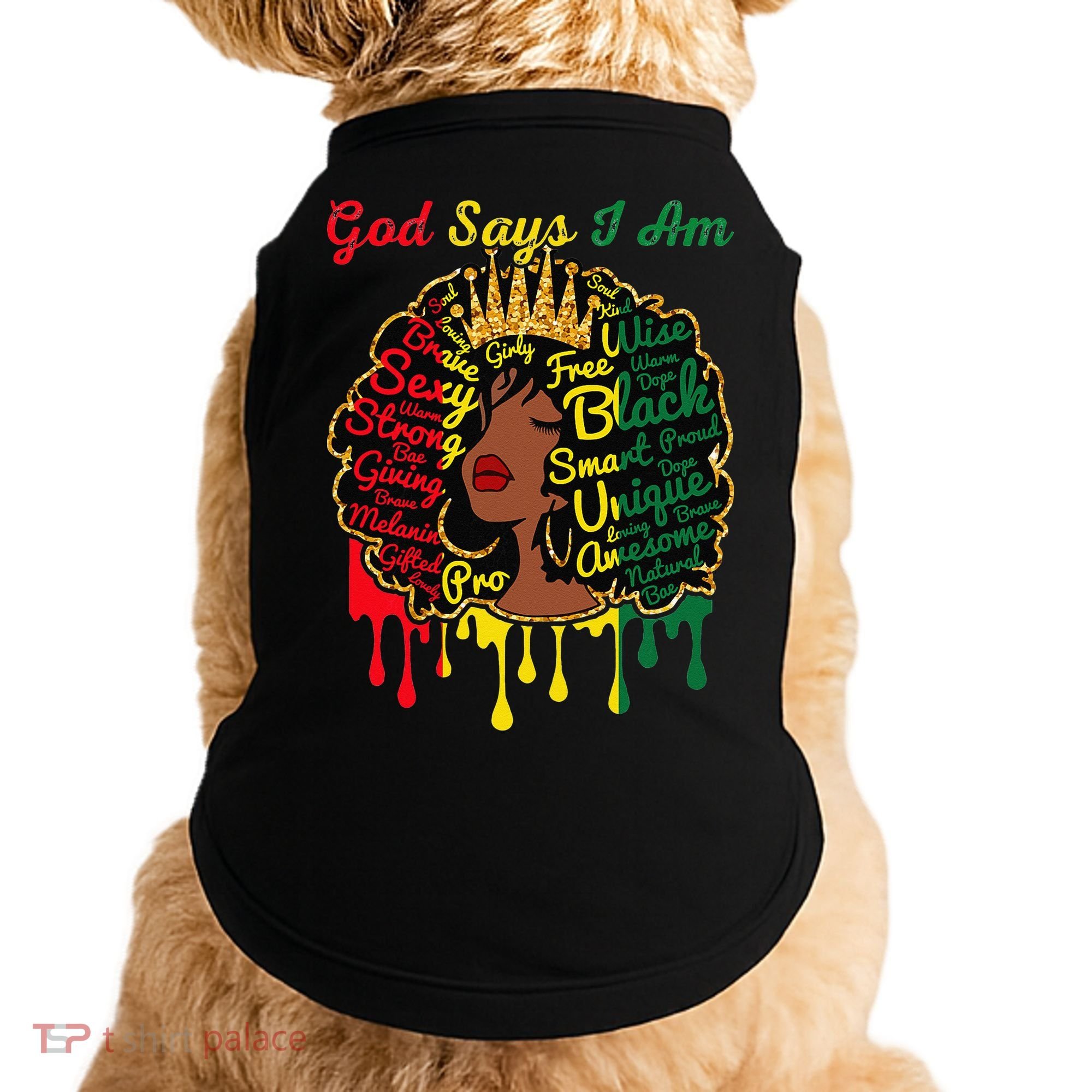 Proud Juneteenth God Says I Am Black History Month Doggie Tank