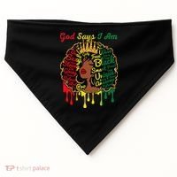 Proud Juneteenth God Says I Am Black History Month USA-Made Doggie Bandana thumb 0