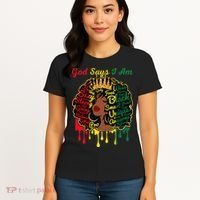 Proud Juneteenth God Says I Am Black History Month Women's T-Shirt thumb 4