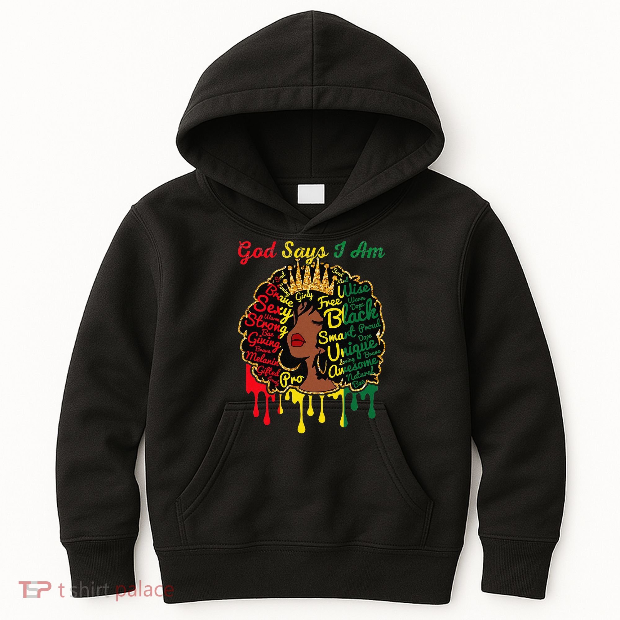 Proud Juneteenth God Says I Am Black History Month Kids Hoodie
