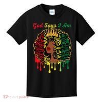 Proud Juneteenth God Says I Am Black History Month Kids T-Shirt thumb 0
