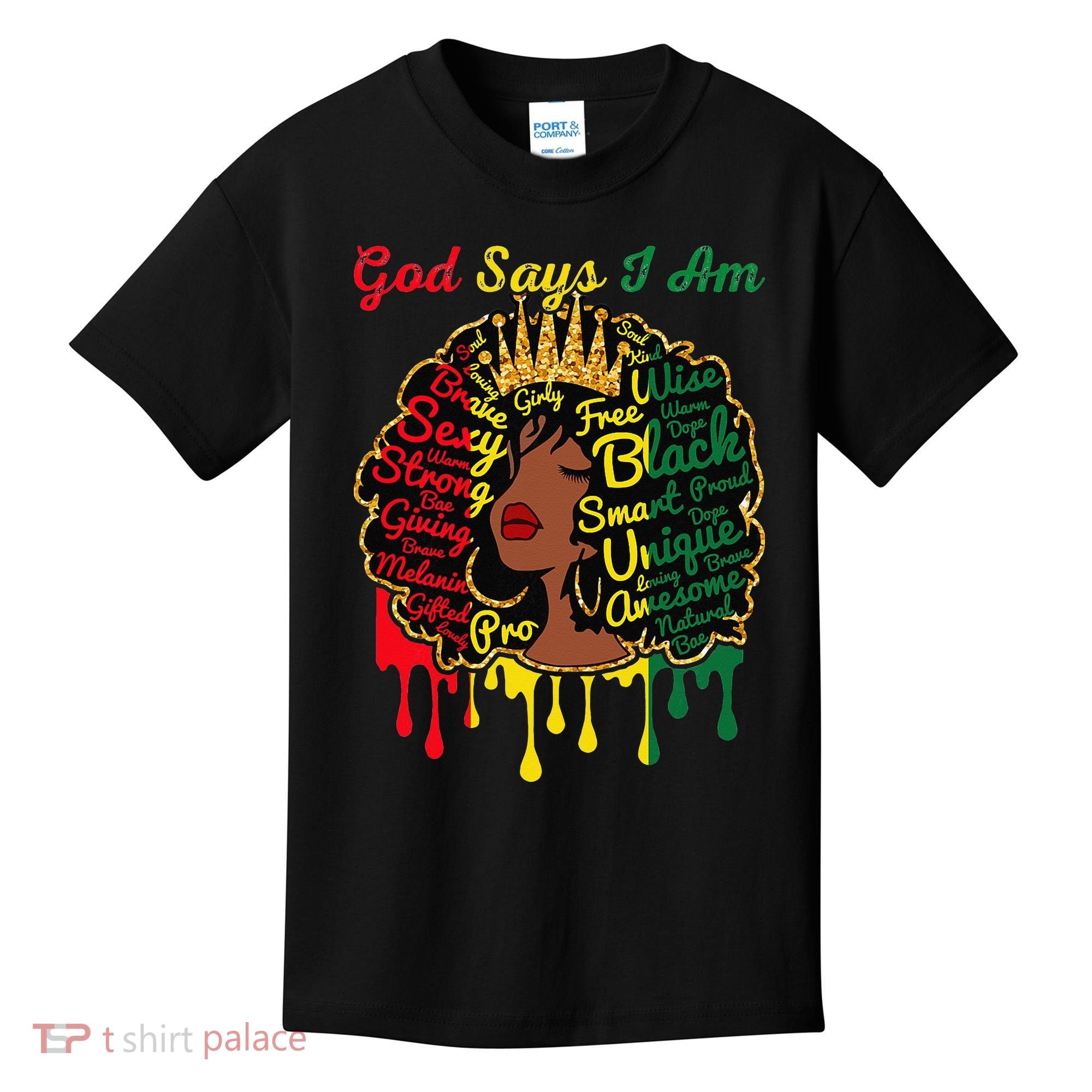 Proud Juneteenth God Says I Am Black History Month Kids T-Shirt