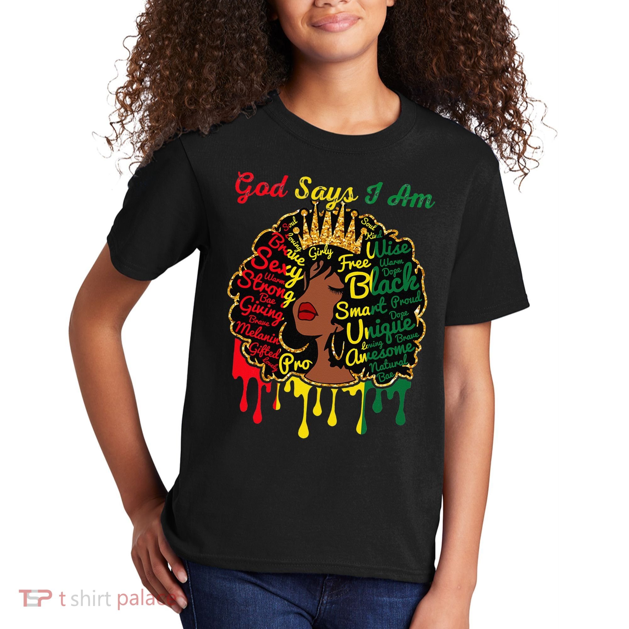 Proud Juneteenth God Says I Am Black History Month Kids T-Shirt