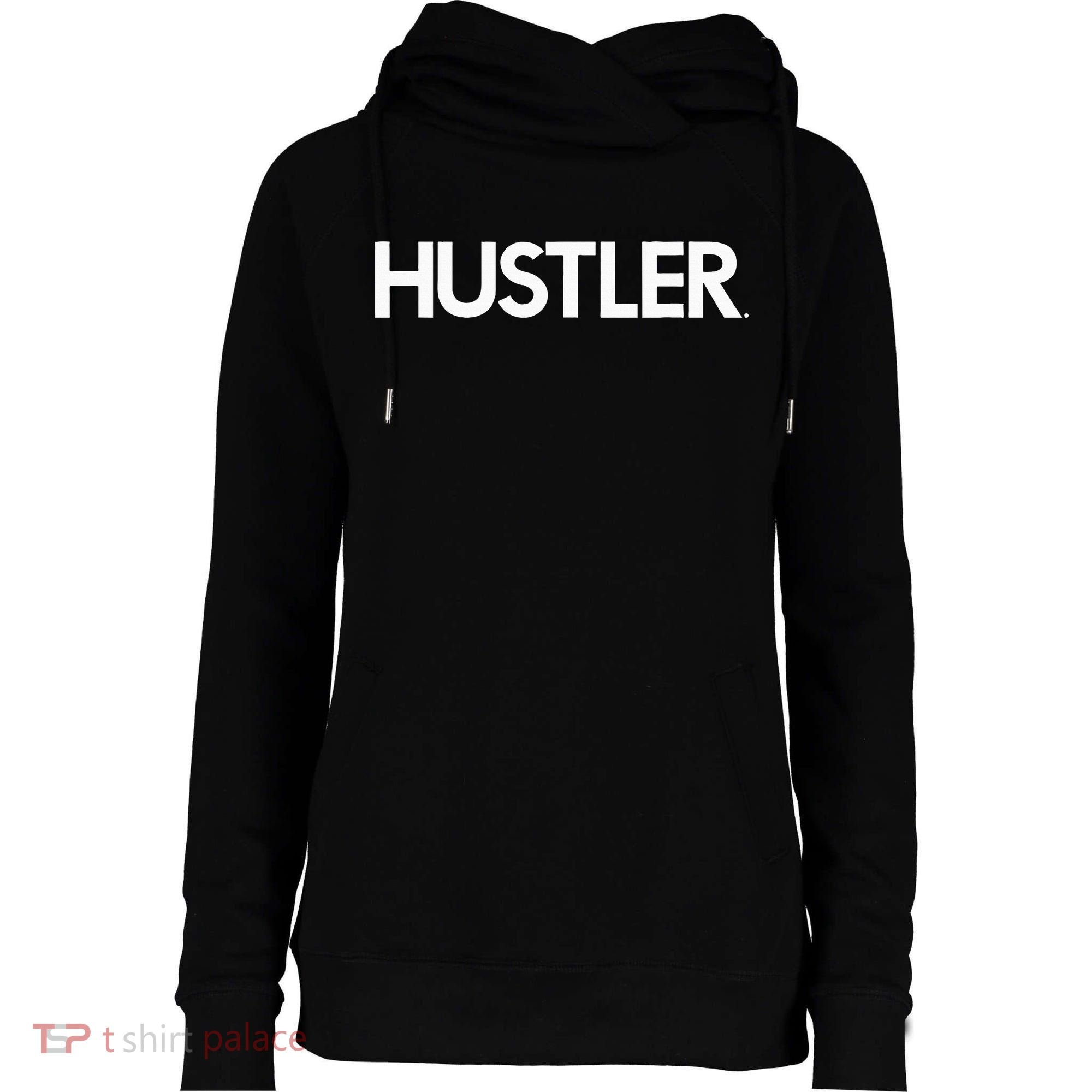 Poolhall Junkies Hustler Billiards Pool Player Womens Funnel Neck Pullover Hood