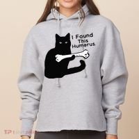 Pun Joke I Found This Humerus Humorous Cat Lover Ladies Heavyweight Boxy Pullover Hoodie thumb 0
