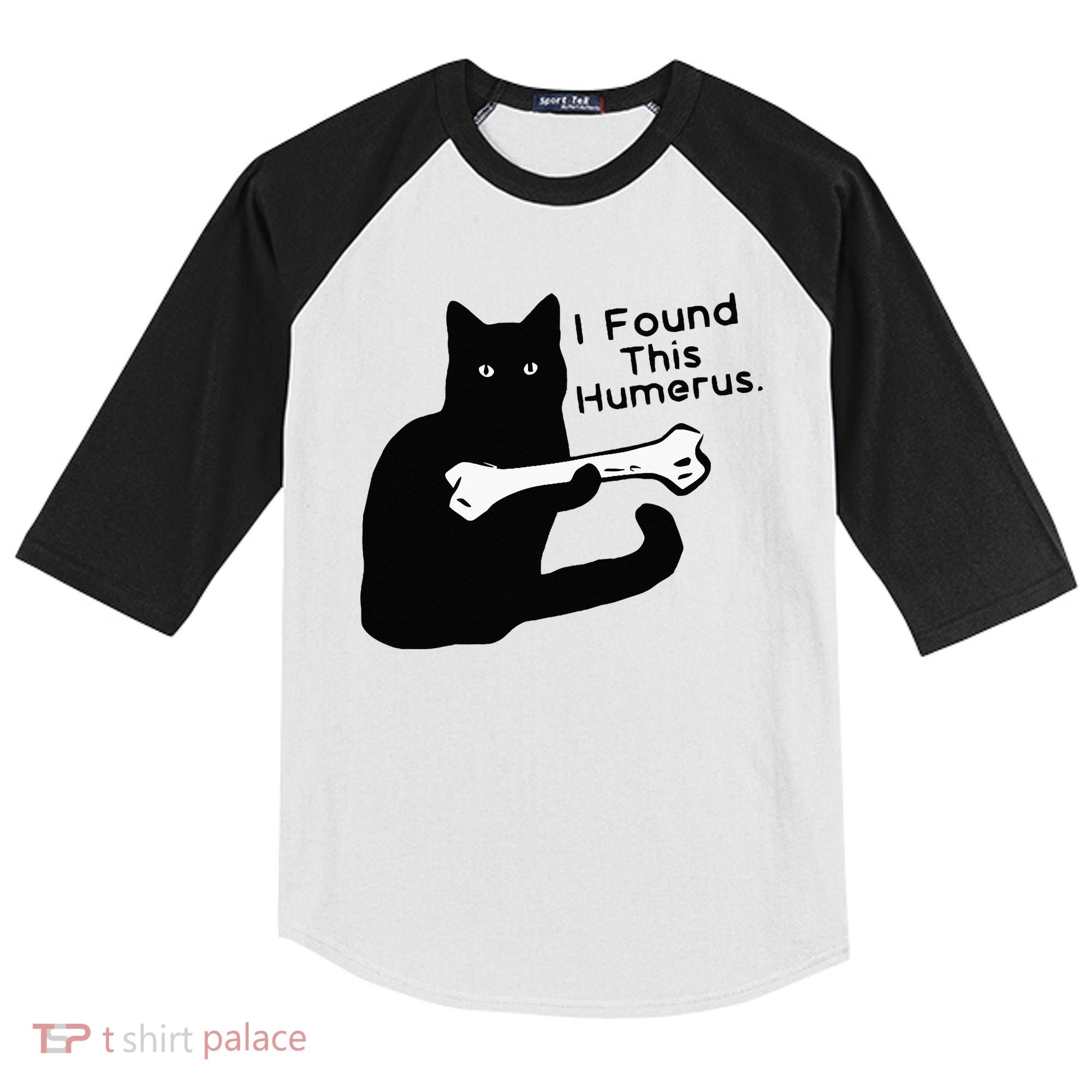 Pun Joke I Found This Humerus Humorous Cat Lover Kids Colorblock Raglan Jersey