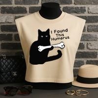 Pun Joke I Found This Humerus Humorous Cat Lover Garment-Dyed Women's Muscle Tee thumb 3
