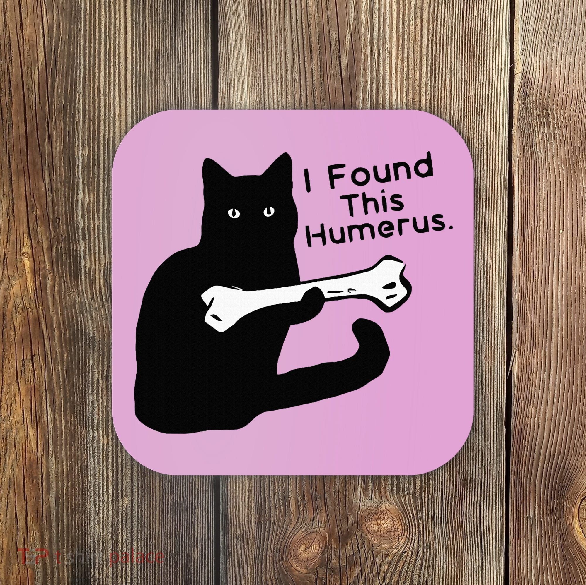 Pun Joke I Found This Humerus Humorous Cat Lover Coaster