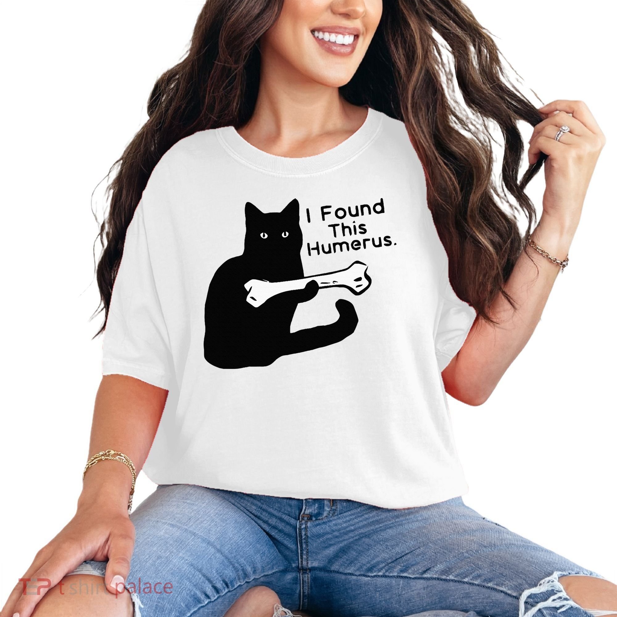 Pun Joke I Found This Humerus Humorous Cat Lover Comfort Colors T-Shirt