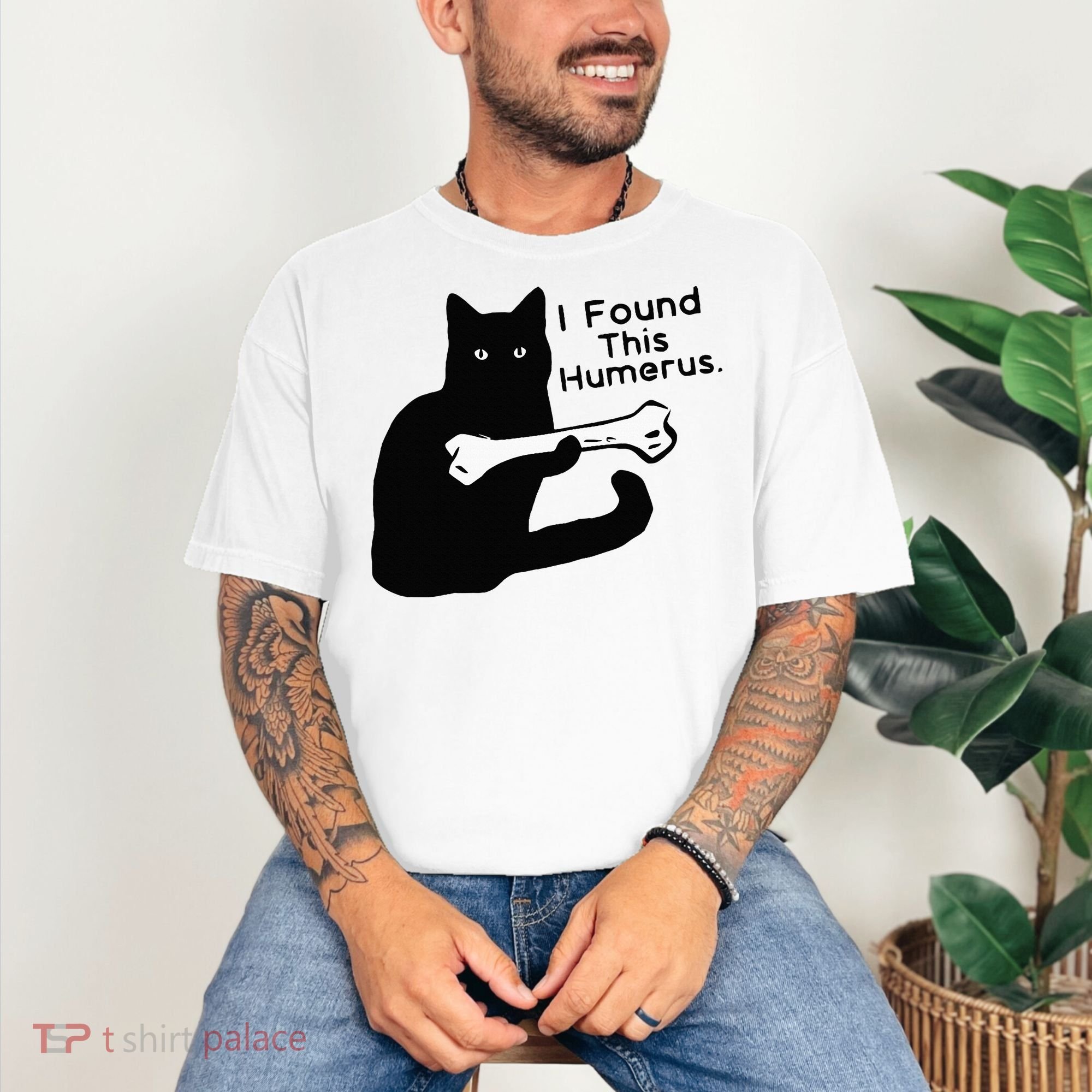 Pun Joke I Found This Humerus Humorous Cat Lover Comfort Colors T-Shirt