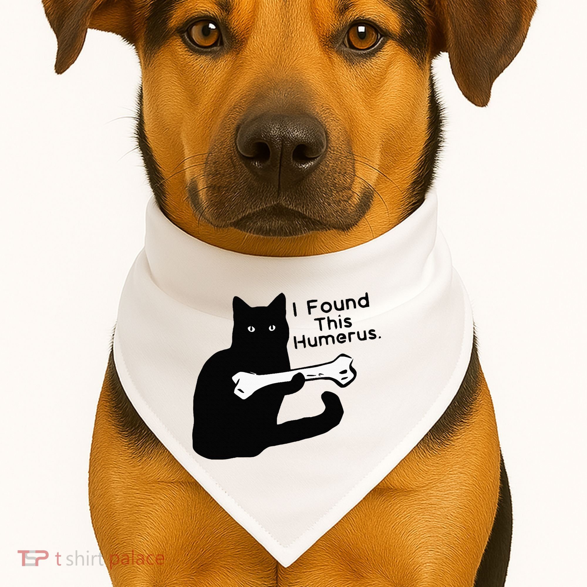 Pun Joke I Found This Humerus Humorous Cat Lover USA-Made Doggie Bandana
