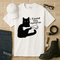 Pun Joke I Found This Humerus Humorous Cat Lover Tall T-Shirt thumb 3