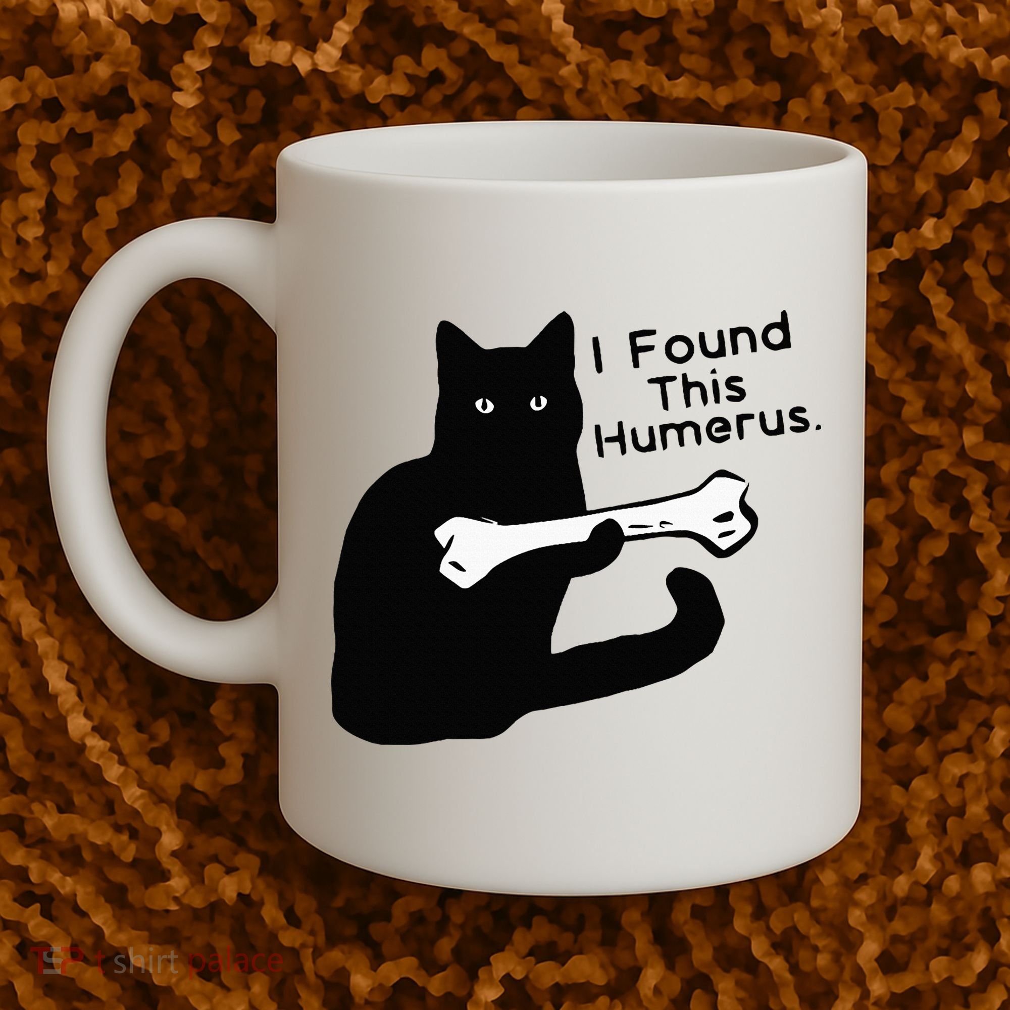 Pun Joke I Found This Humerus Humorous Cat Lover Coffee Mug