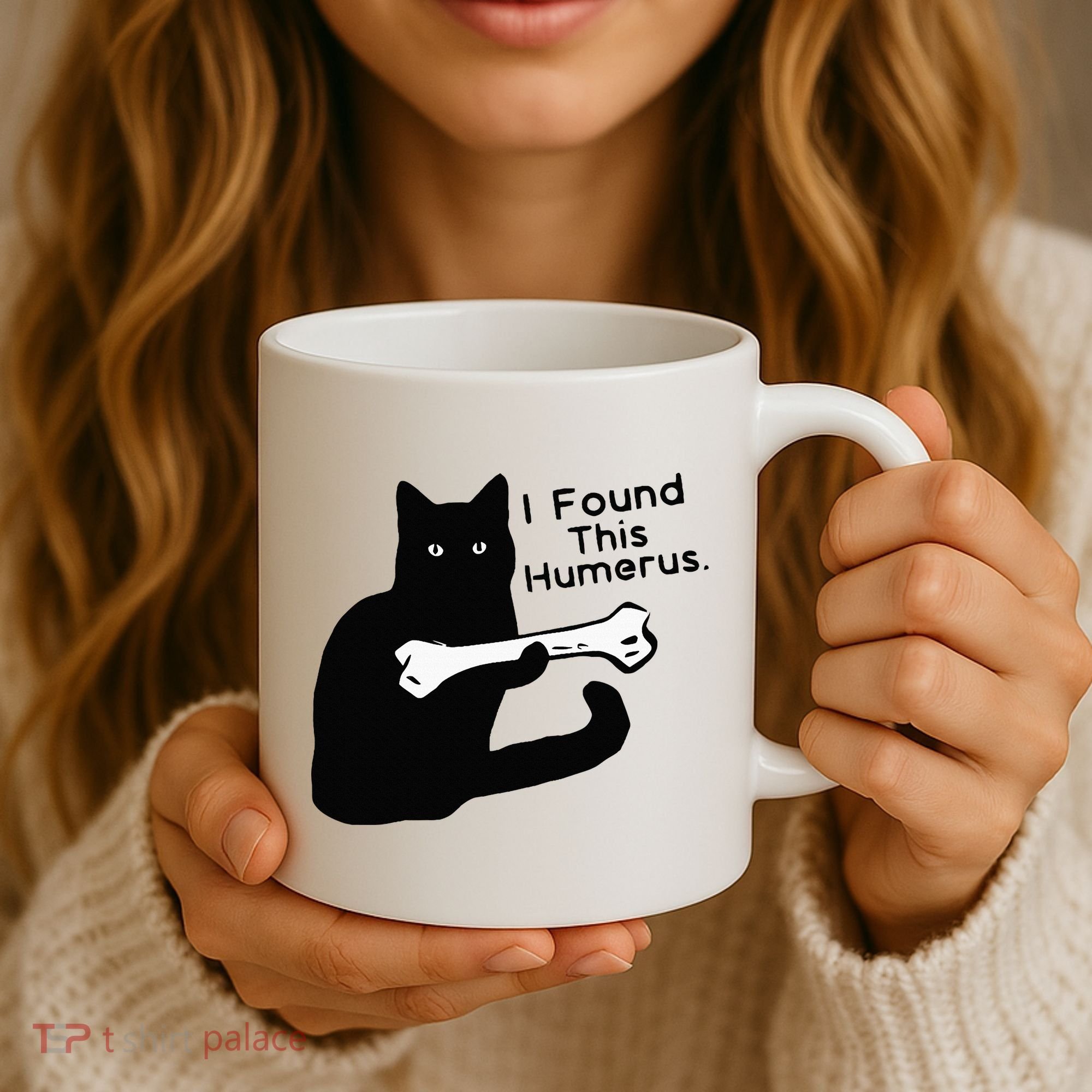 Pun Joke I Found This Humerus Humorous Cat Lover Coffee Mug