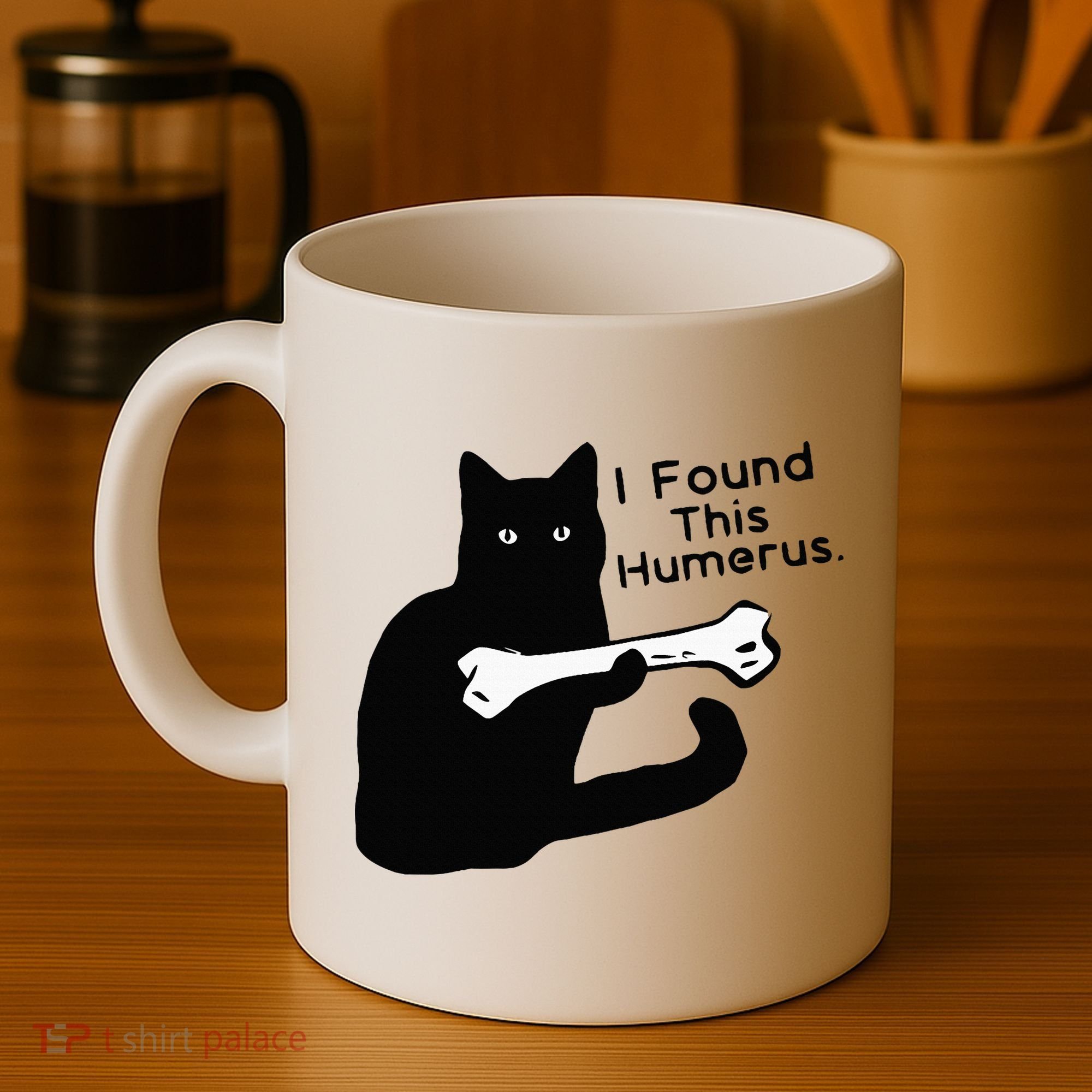 Pun Joke I Found This Humerus Humorous Cat Lover Coffee Mug