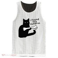Pun Joke I Found This Humerus Humorous Cat Lover Mesh Reversible Basketball Jersey Tank thumb 0