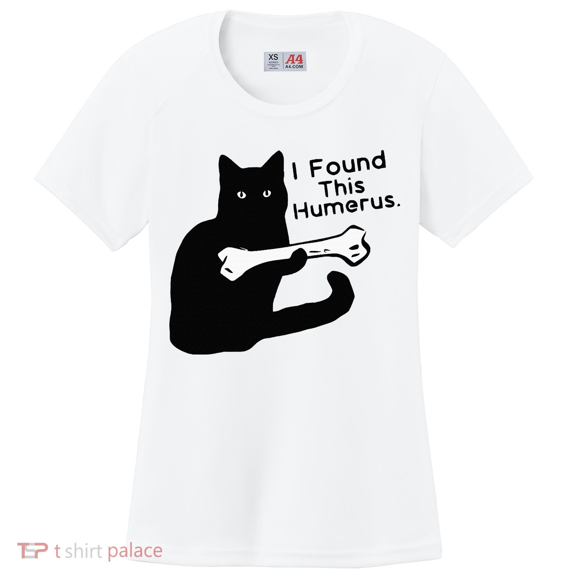 Pun Joke I Found This Humerus Humorous Cat Lover Women's Cooling Performance Crew T-Shirt