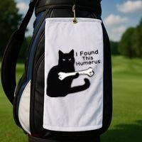 Pun Joke I Found This Humerus Humorous Cat Lover Golf Towel thumb 2