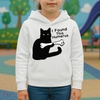 Pun Joke I Found This Humerus Humorous Cat Lover Kids Hoodie thumb 3
