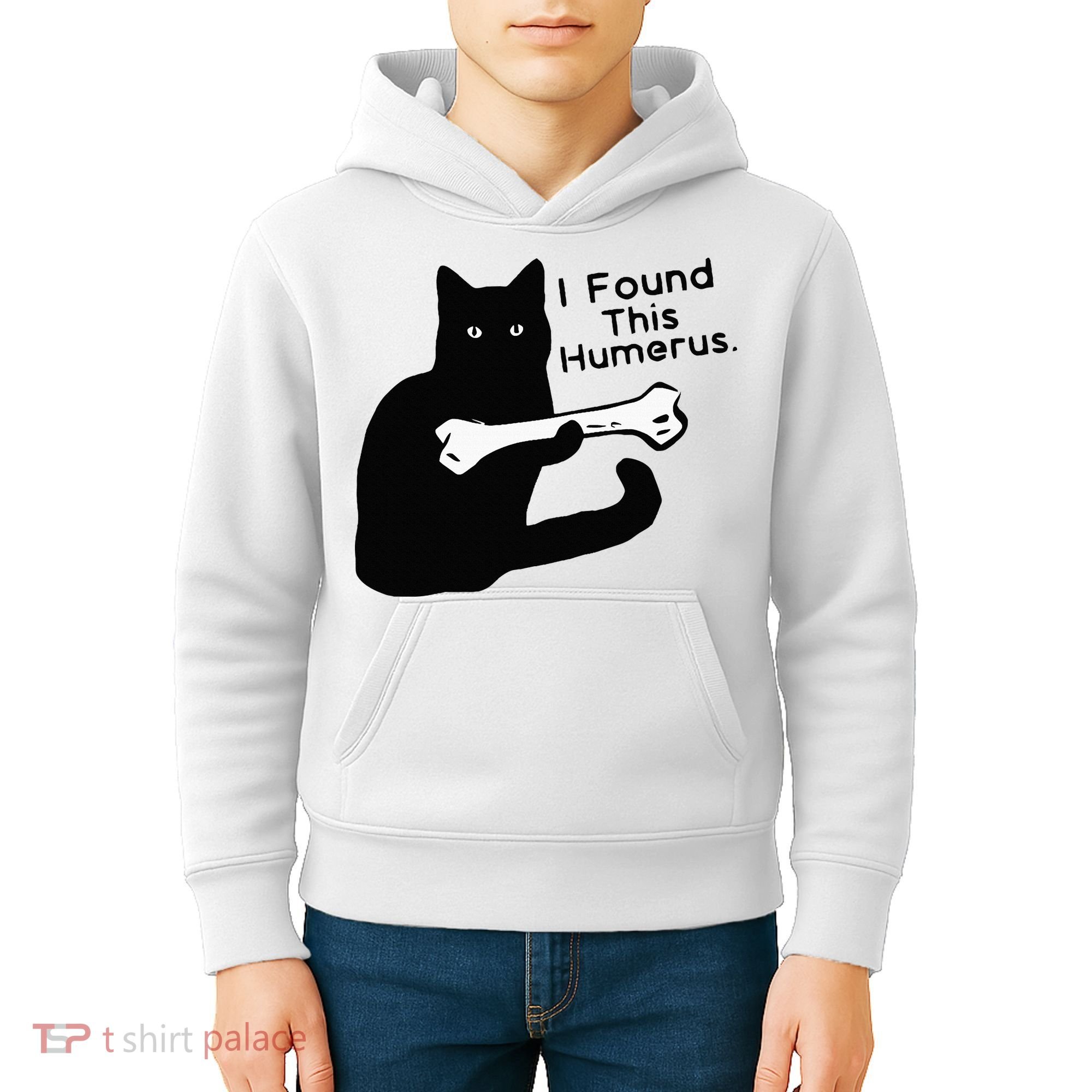 Pun Joke I Found This Humerus Humorous Cat Lover Kids Hoodie